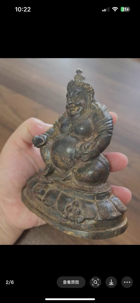 古玩銅器黃財神真品鑒賞圖