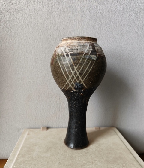 古玩陶瓷邛窯雙色釉膽瓶真品鑒賞圖