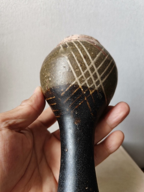 古玩陶瓷邛窯雙色釉膽瓶真品鑒賞圖