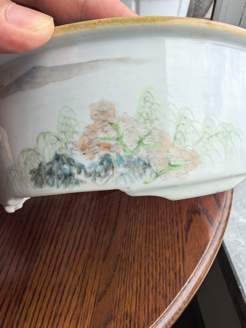古玩陶瓷晚清淺降彩一品鍋真品鑒賞圖