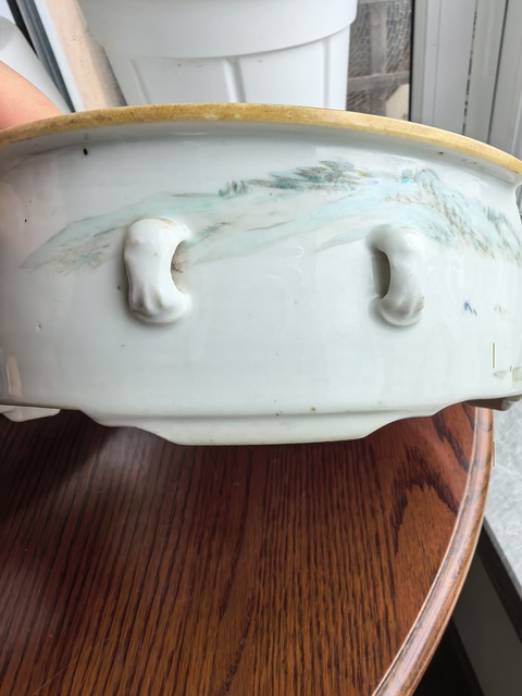 古玩陶瓷晚清淺降彩一品鍋真品鑒賞圖