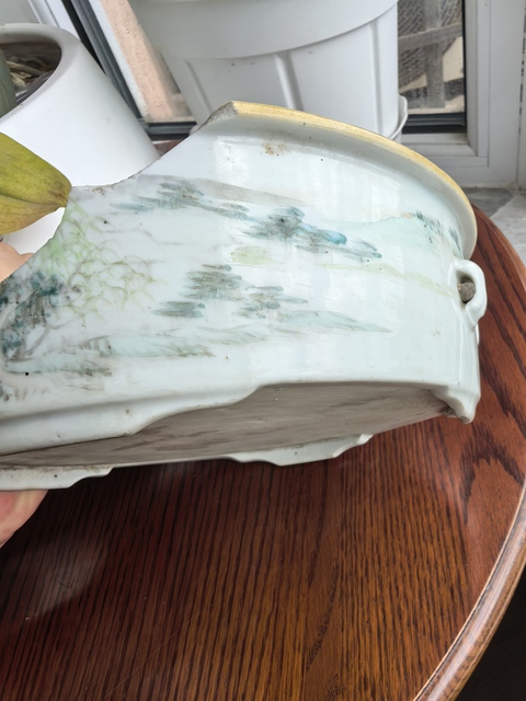 古玩陶瓷晚清淺降彩一品鍋真品鑒賞圖