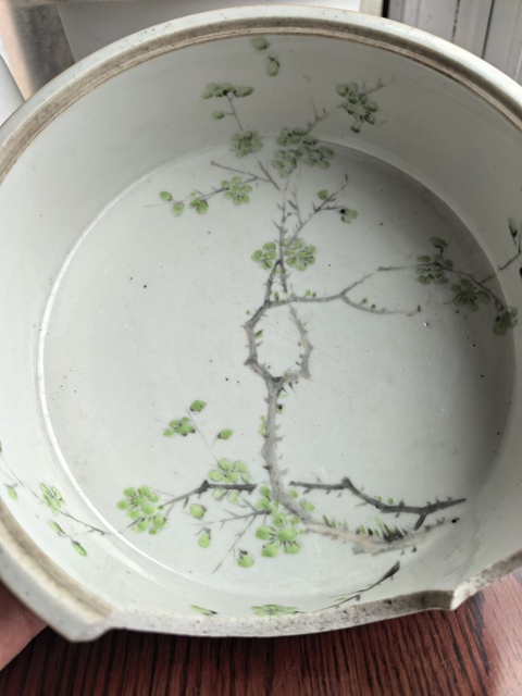 古玩陶瓷晚清淺降彩一品鍋真品鑒賞圖