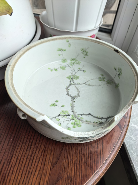 古玩陶瓷晚清淺降彩一品鍋真品鑒賞圖