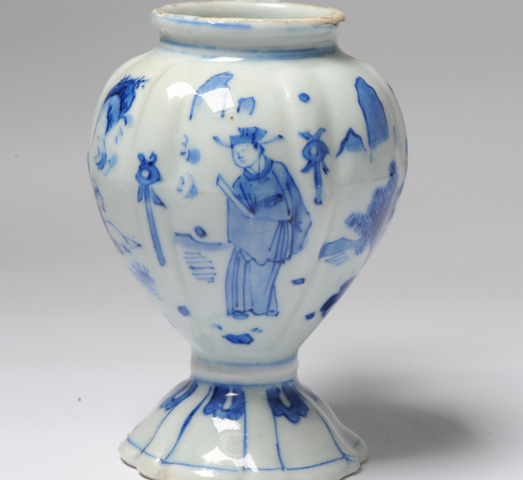 古玩陶瓷人物紋青花罐真品鑒賞圖