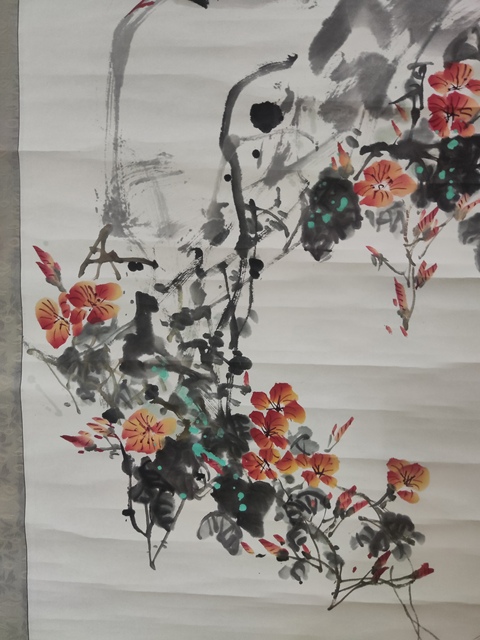 古玩字畫原裝原裱名家張君民 花鳥拍賣，當前價格10元