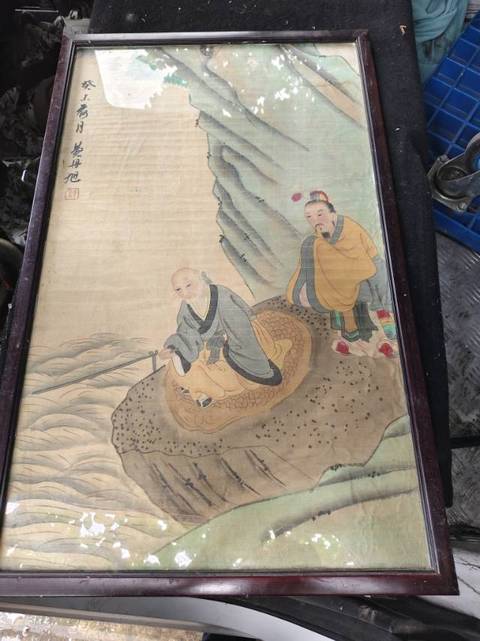 古玩字畫費丹旭款人物真品鑒賞圖