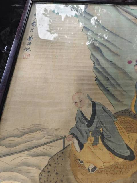 古玩字畫費丹旭款人物真品鑒賞圖