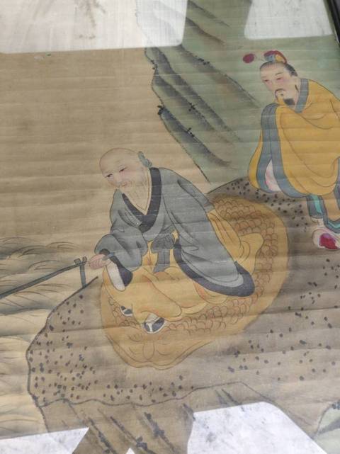 古玩字畫費丹旭款人物真品鑒賞圖