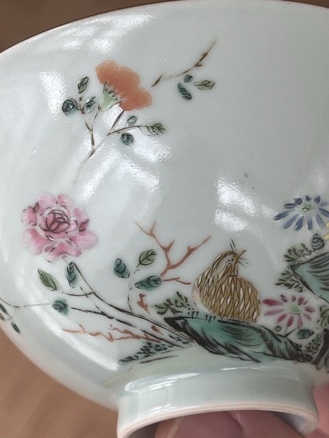 古玩陶瓷安居樂業青花茶圓真品鑒賞圖