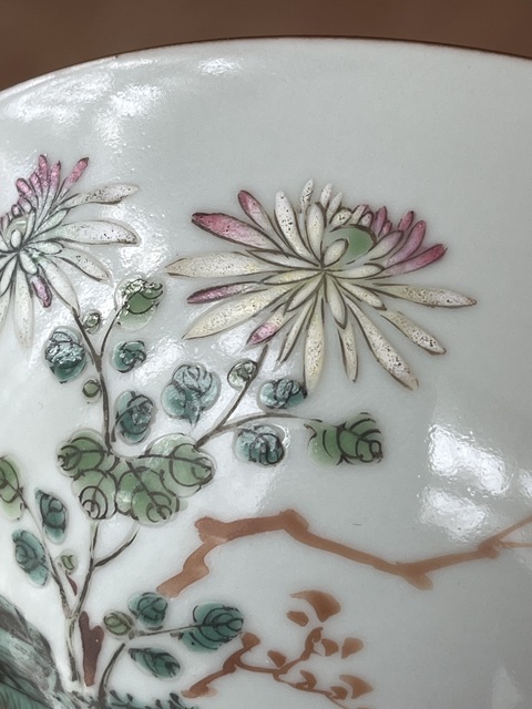 古玩陶瓷安居樂業青花茶圓真品鑒賞圖