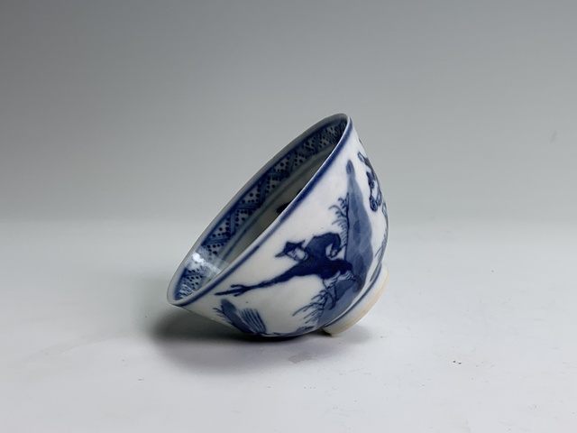 古玩陶瓷清晚期·青花狩獵圖紋杯拍賣,當前價格332元