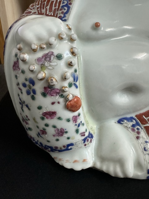古玩陶瓷民國時期粉彩彌勒佛坐像真品鑒賞圖