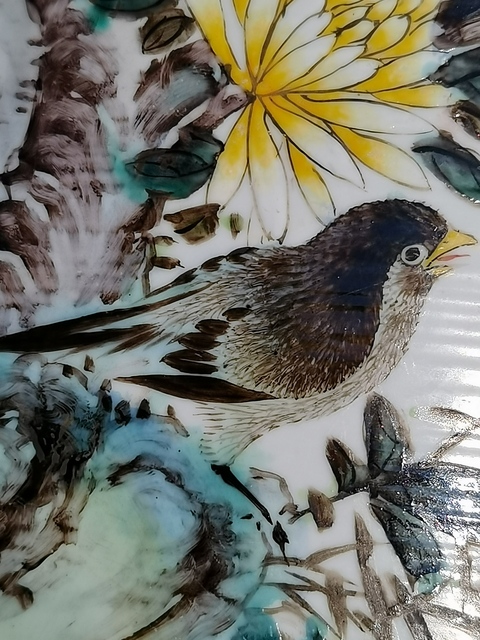 古玩陶瓷花鳥紋筆洗真品鑒賞圖