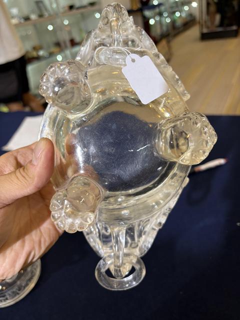 古玩玉器水晶獸耳爐真品鑒賞圖