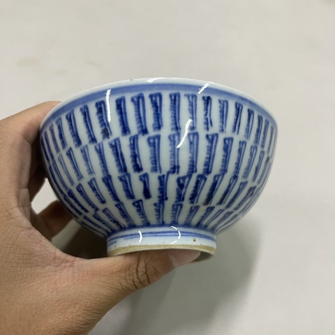 古玩陶瓷青花壽字紋碗真品鑒賞圖