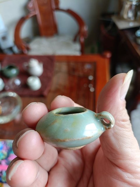 古玩陶瓷館藏級珍品南宋精品龍泉青瓷鳥食罐拍賣，當前價格2980元