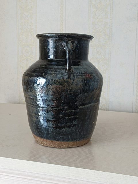 古玩陶瓷黑釉雙系罐真品鑒賞圖