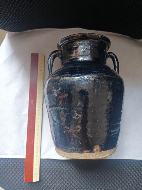 古玩陶瓷黑釉雙系罐真品鑒賞圖