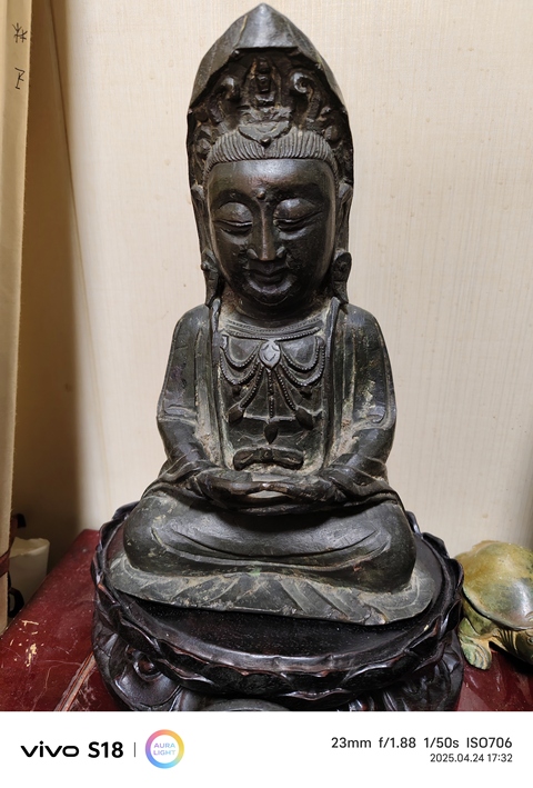 古玩銅器觀音真品鑒賞圖
