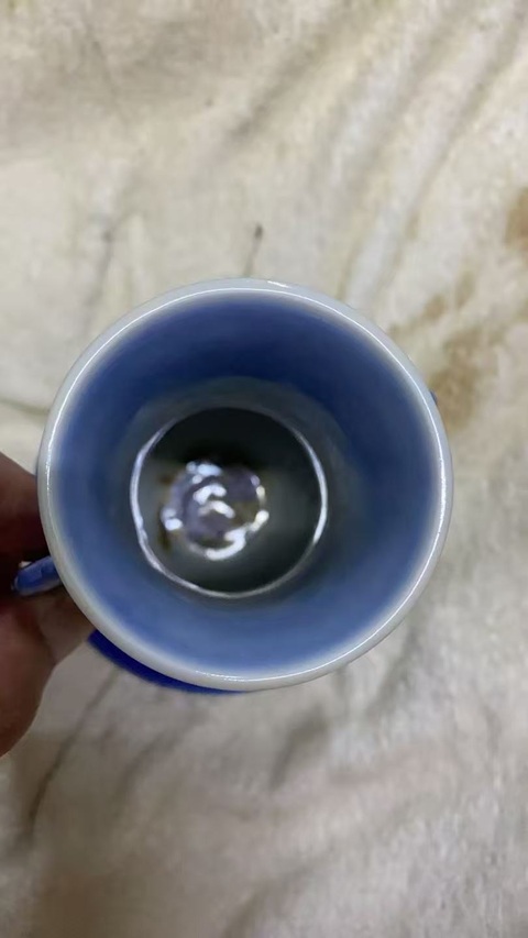 古玩陶瓷藍釉雙耳瓶真品鑒賞圖
