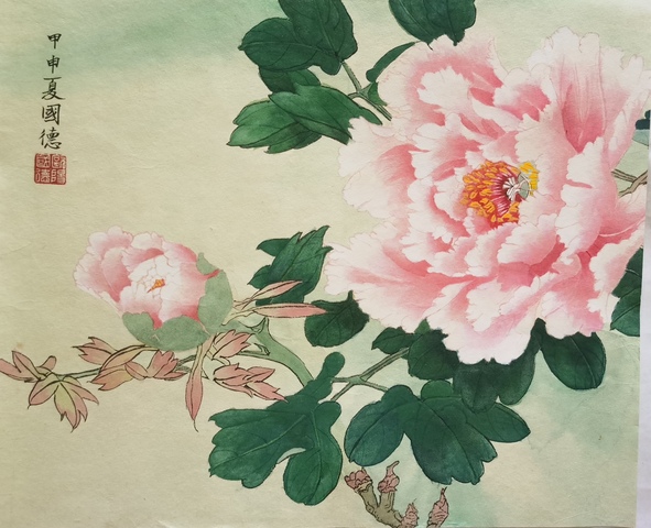 古玩字畫西南中國畫院副院長歐陽國德花卉拍賣,當前價格899元