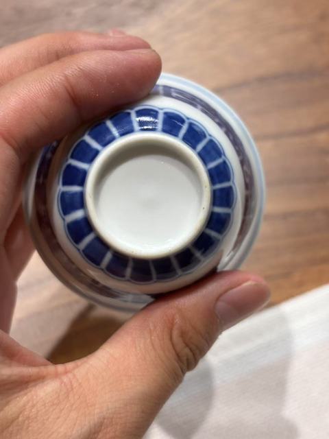 古玩陶瓷青花夔龍紋茶碗，疑似復(fù)窯真品鑒賞圖