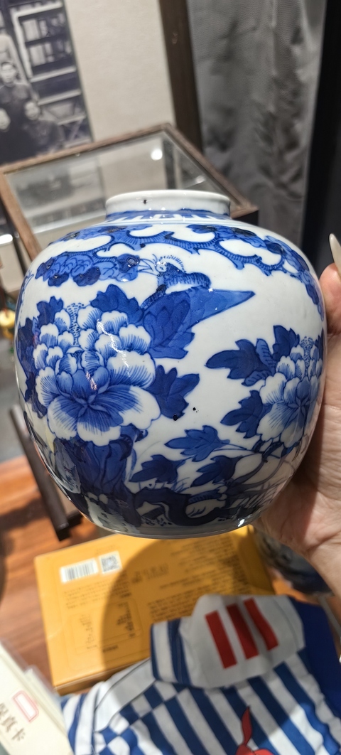 古玩陶瓷花鳥紋青花罐真品鑒賞圖