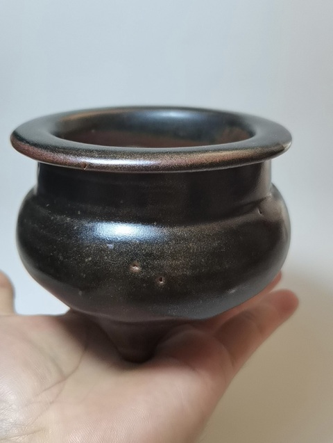 古玩陶瓷宋代黑釉鬲式爐真品鑒賞圖