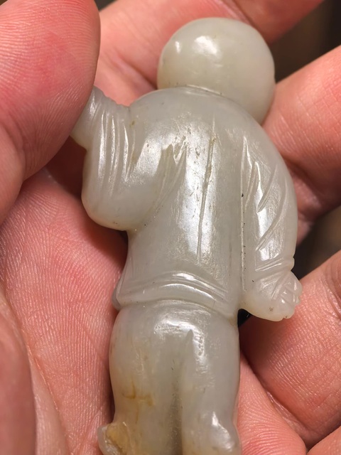 古玩玉器玉童子真品鑒賞圖