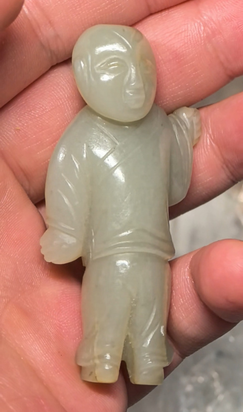 古玩玉器玉童子真品鑒賞圖