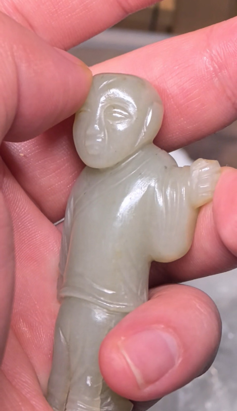 古玩玉器玉童子真品鑒賞圖