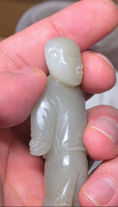 古玩玉器玉童子真品鑒賞圖