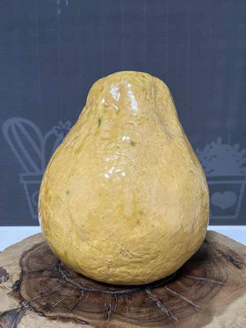古玩陶瓷黃釉柚子瓷塑擺件真品鑒賞圖