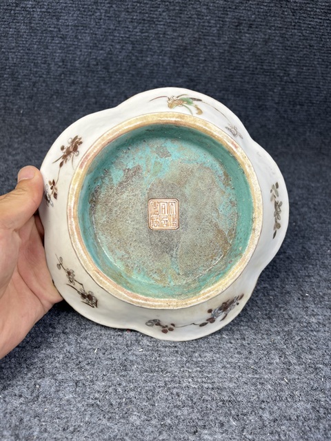 古玩陶瓷粉彩仙鶴紋供盤拍賣,當前價格1888元