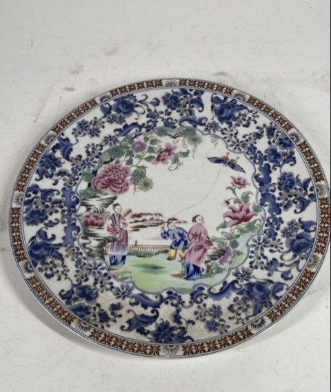 古玩陶瓷人物紋盤真品鑒賞圖
