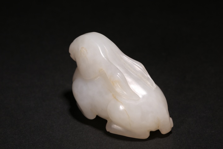 古玩玉器和田玉雕兔型件真品鑒賞圖