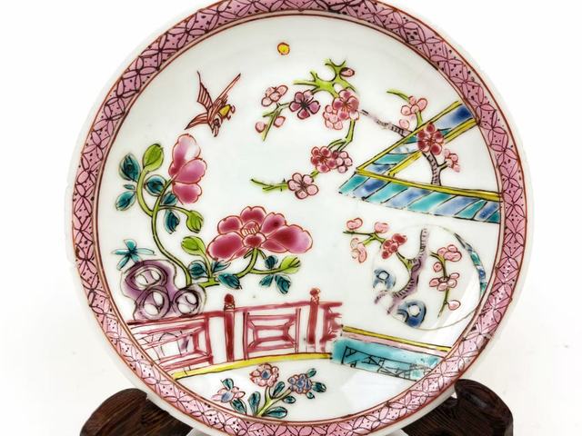 古玩陶瓷清雍正·粉彩花卉盤(pán)拍賣(mài)，當(dāng)前價(jià)格0元