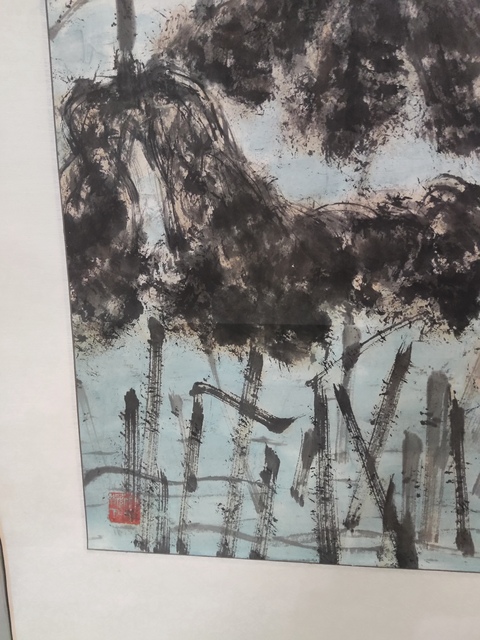 古玩字畫手工原裝原裱已故中美協(xié)名家郝石林 留得殘荷聽雨聲拍賣，當(dāng)前價格10元