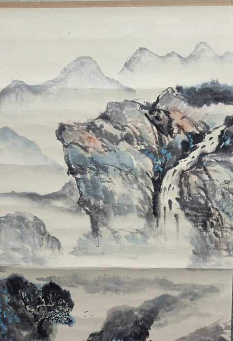 古玩字畫中美協會員武興軍  山水拍賣，當前價格680元