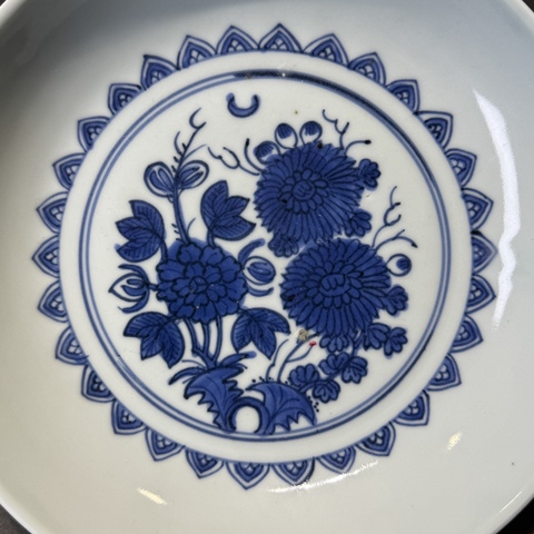 古玩陶瓷青花月影花卉紋盤拍賣,當前價格5888元