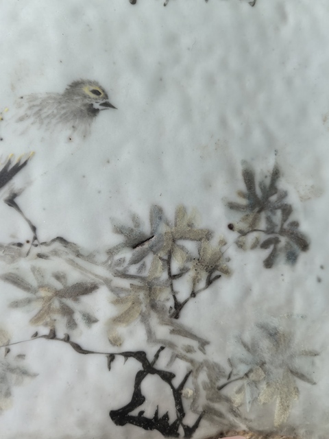 古玩陶瓷淺絳彩人物紋花盆真品鑒賞圖