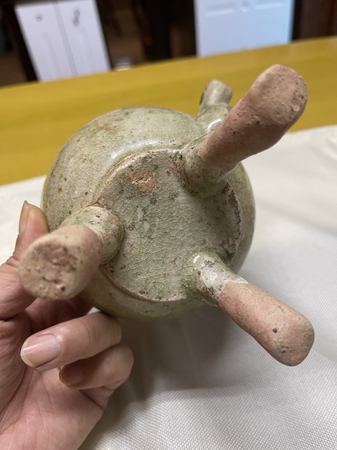 古玩陶瓷南北朝洪州窯三足爐真品鑒賞圖