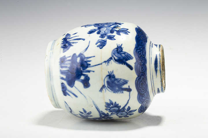 古玩陶瓷明晚·青花花鳥紋罐拍賣，當(dāng)前價(jià)格348元