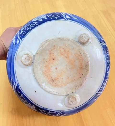 古玩陶瓷德化窯青花人物香爐真品鑒賞圖