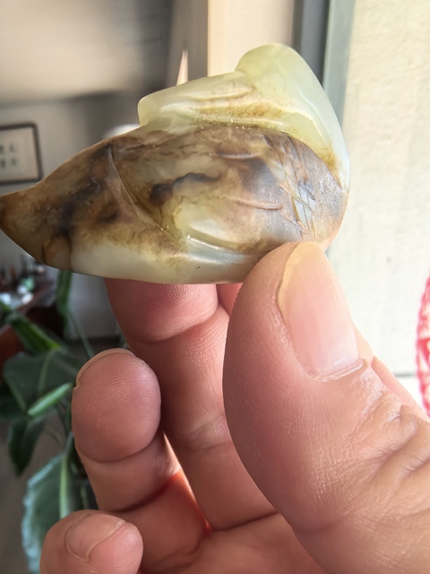 古玩玉器和田玉鴨真品鑒賞圖