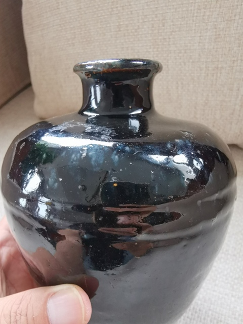 古玩陶瓷元末明初黑釉梅瓶真品鑒賞圖