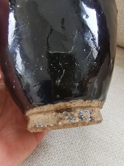 古玩陶瓷元末明初黑釉梅瓶真品鑒賞圖