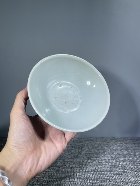 古玩陶瓷清中晚.青花花卉紋喜字碗拍賣，當前價格135元