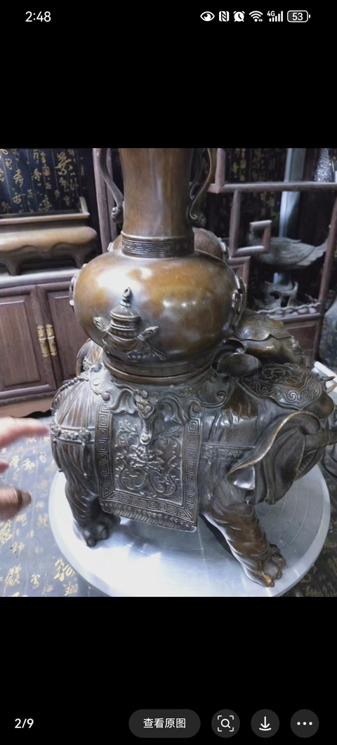 古玩銅器銅象真品鑒賞圖